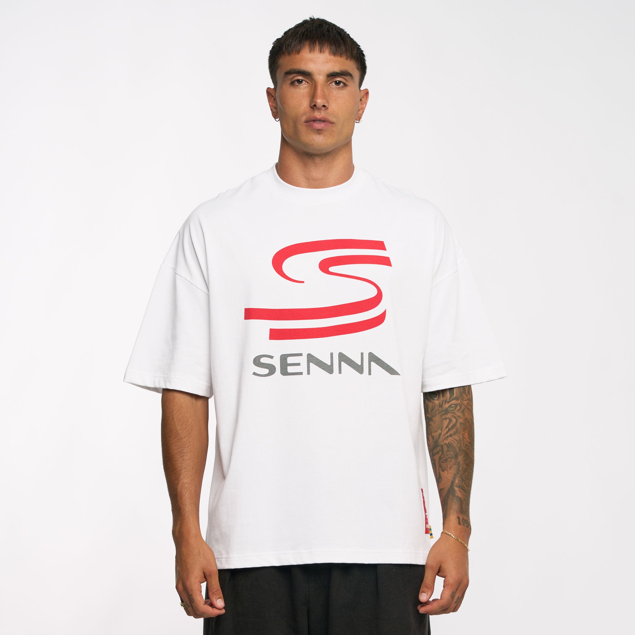 Ayrton Senna Unisex Oversized Graphic T-Shirt - White