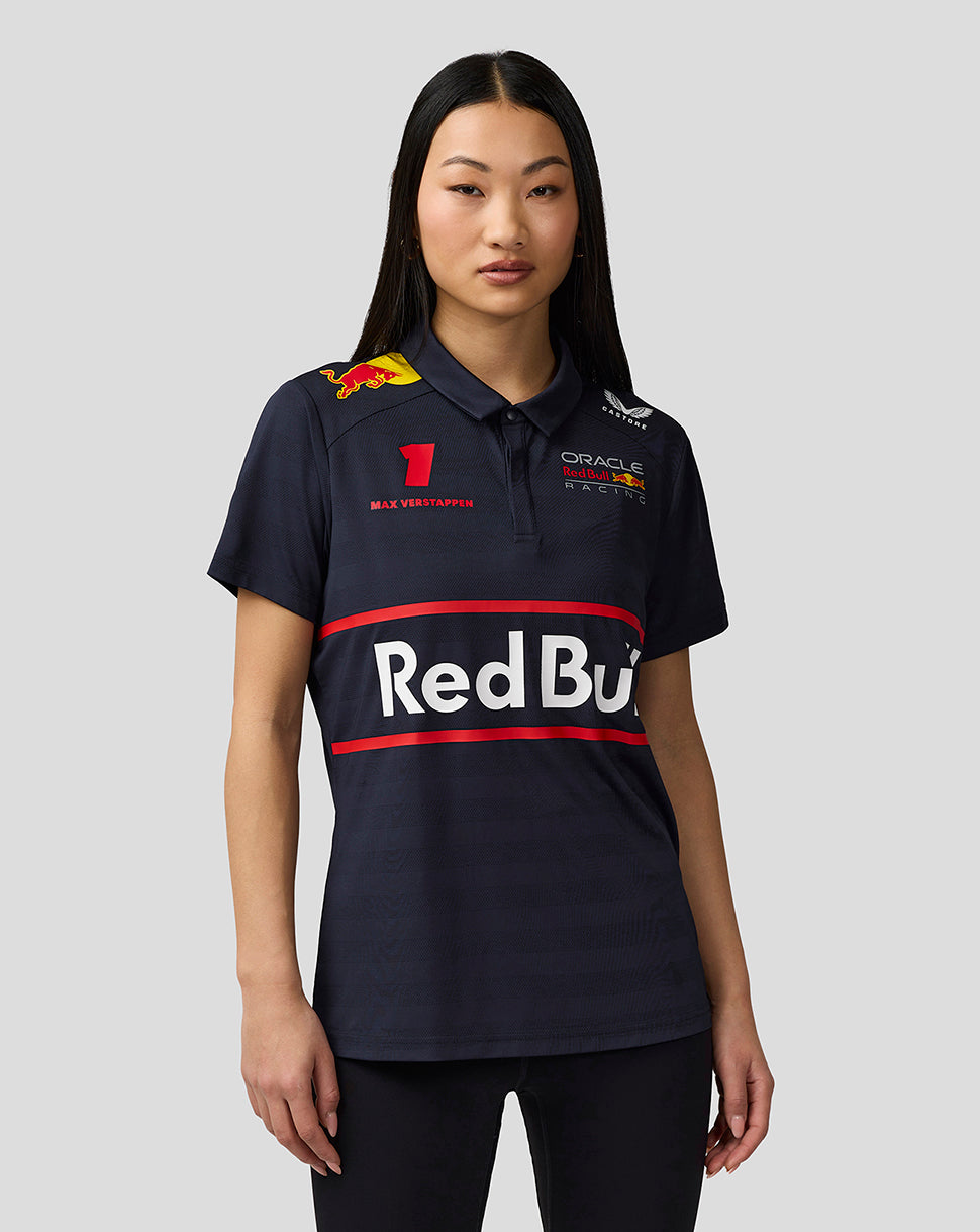 Oracle Red Bull Racing Womens Teamline Max Verstappen Short Sleeve Polo Shirt - Night Sky - Imagen 3