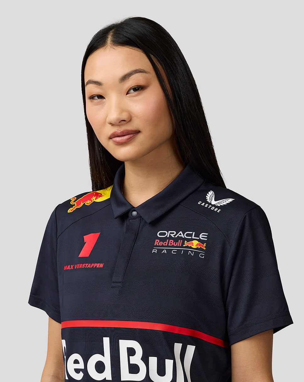 Oracle Red Bull Racing Womens Teamline Max Verstappen Short Sleeve Polo Shirt - Night Sky - Imagen 4