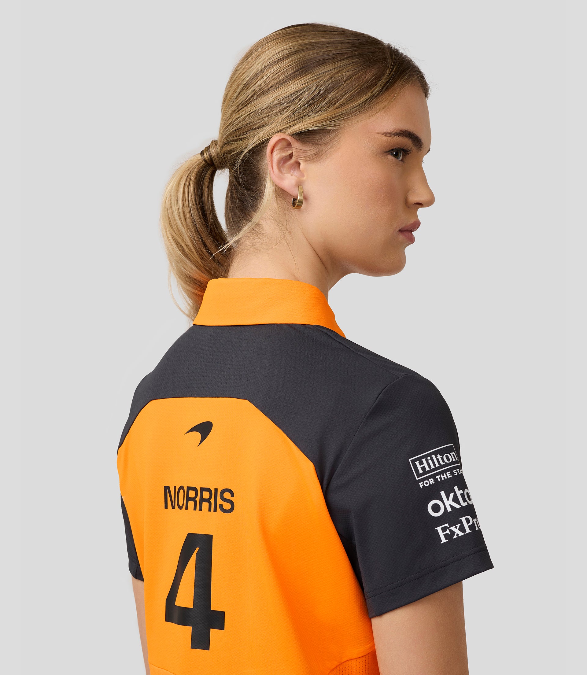 Official Womens McLaren Formula 1 Team Polo Shirt Lando Norris - Papaya/Phantom - Imagen 5