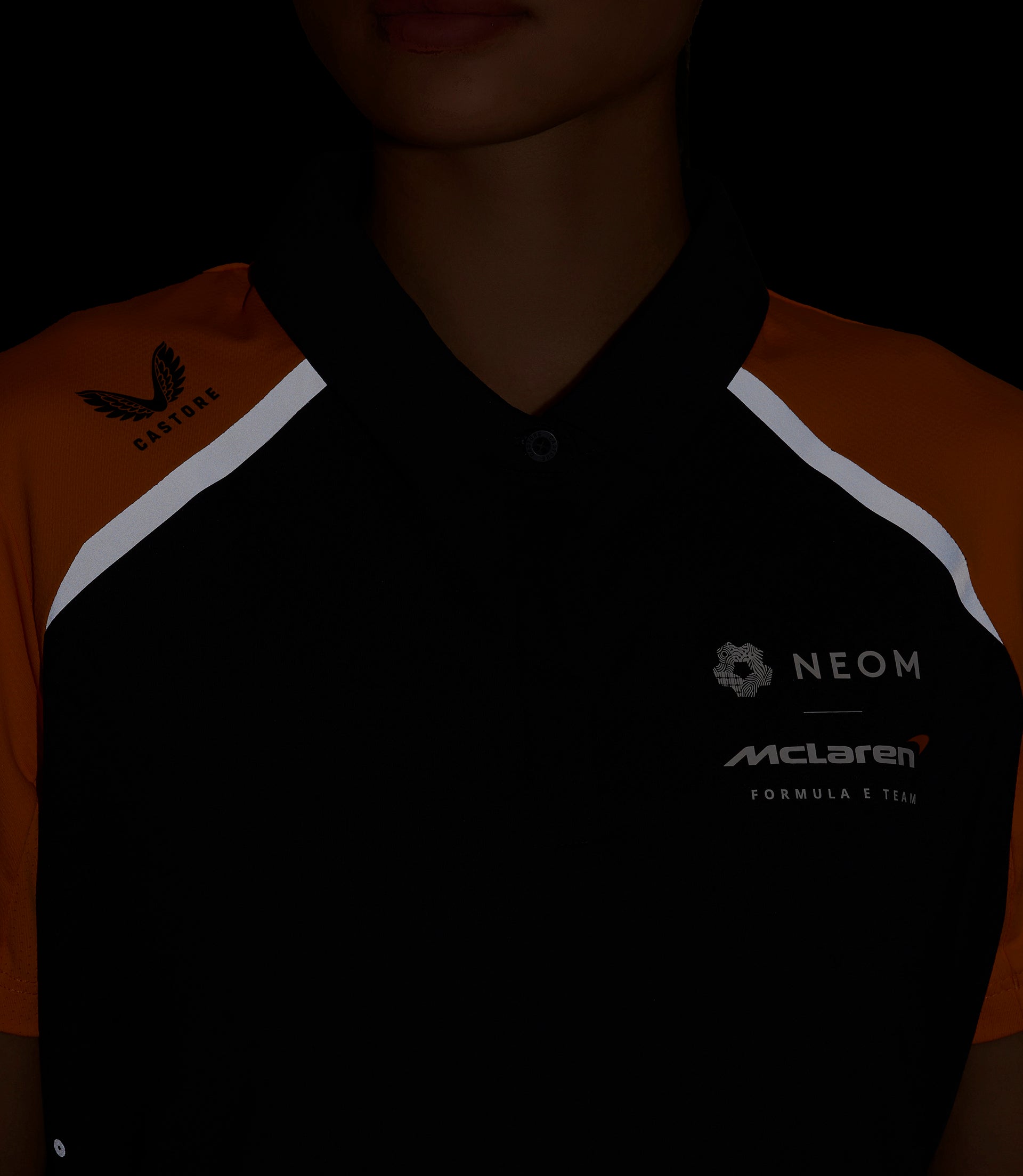 Official Womens McLaren Formula E Team Polo Shirt - Phantom/Papaya - Imagen 5