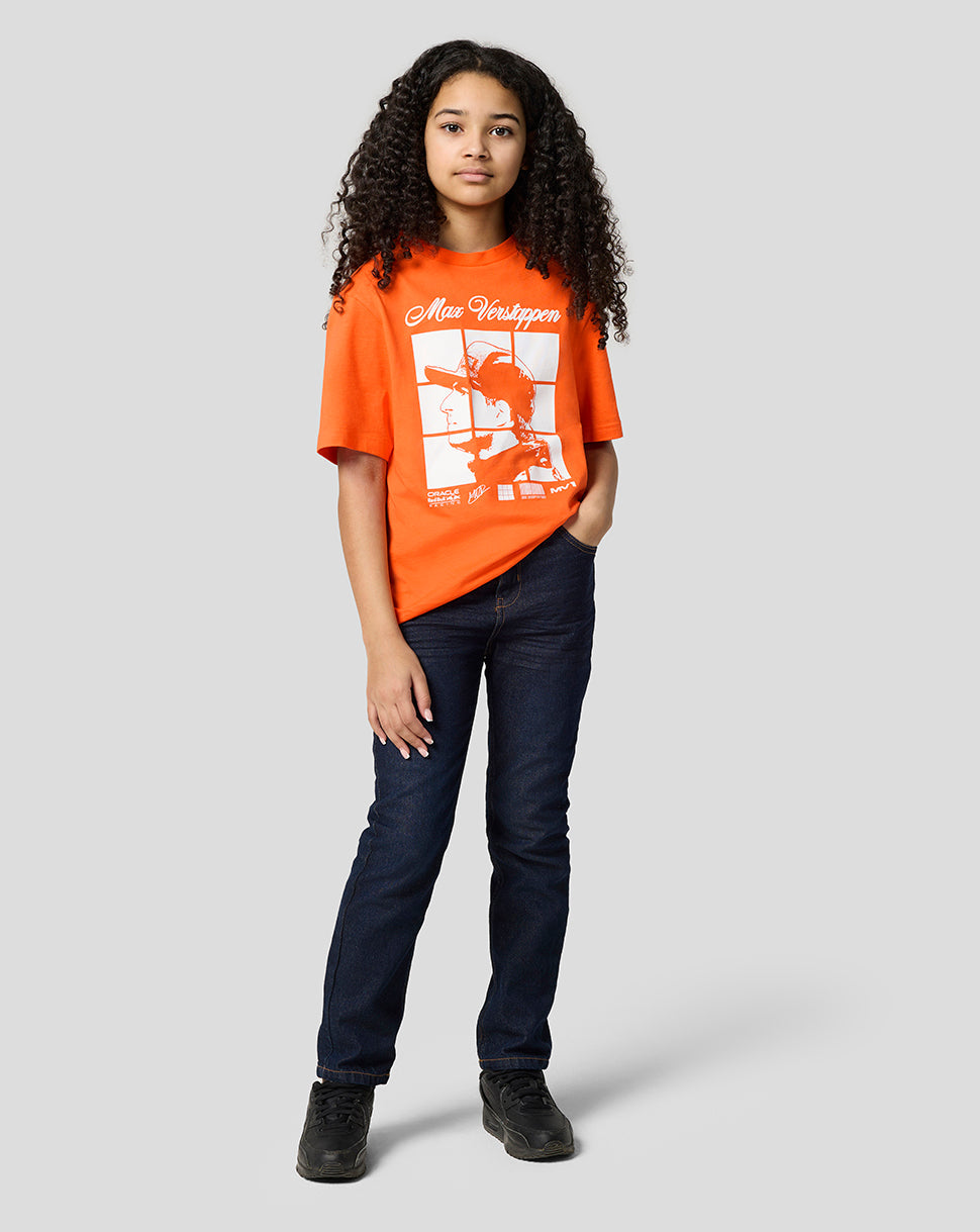 Oracle Red Bull Racing Junior Max Verstappen Puzzle T-Shirt - Exotic Orange - Imagen 6