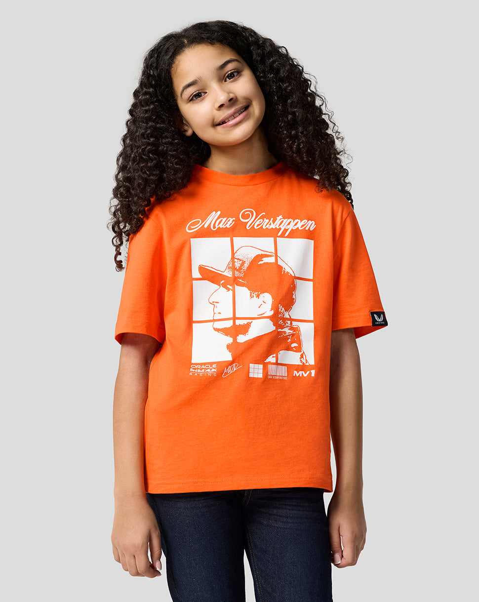 Oracle Red Bull Racing Junior Max Verstappen Puzzle T-Shirt - Exotic Orange - Imagen 2