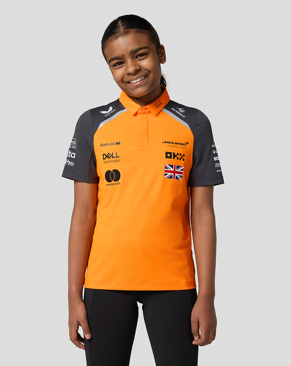 Official Junior McLaren Formula 1 Team Lando Norris Polo Shirt - Papaya/Phantom - Imagen 2