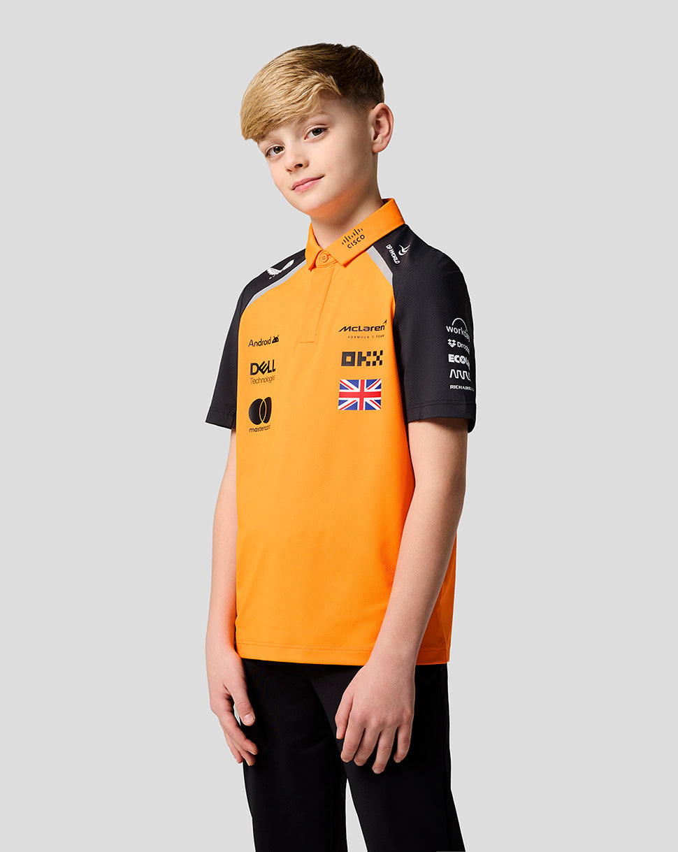 Official Junior McLaren Formula 1 Team Lando Norris Polo Shirt - Papaya/Phantom - Imagen 5