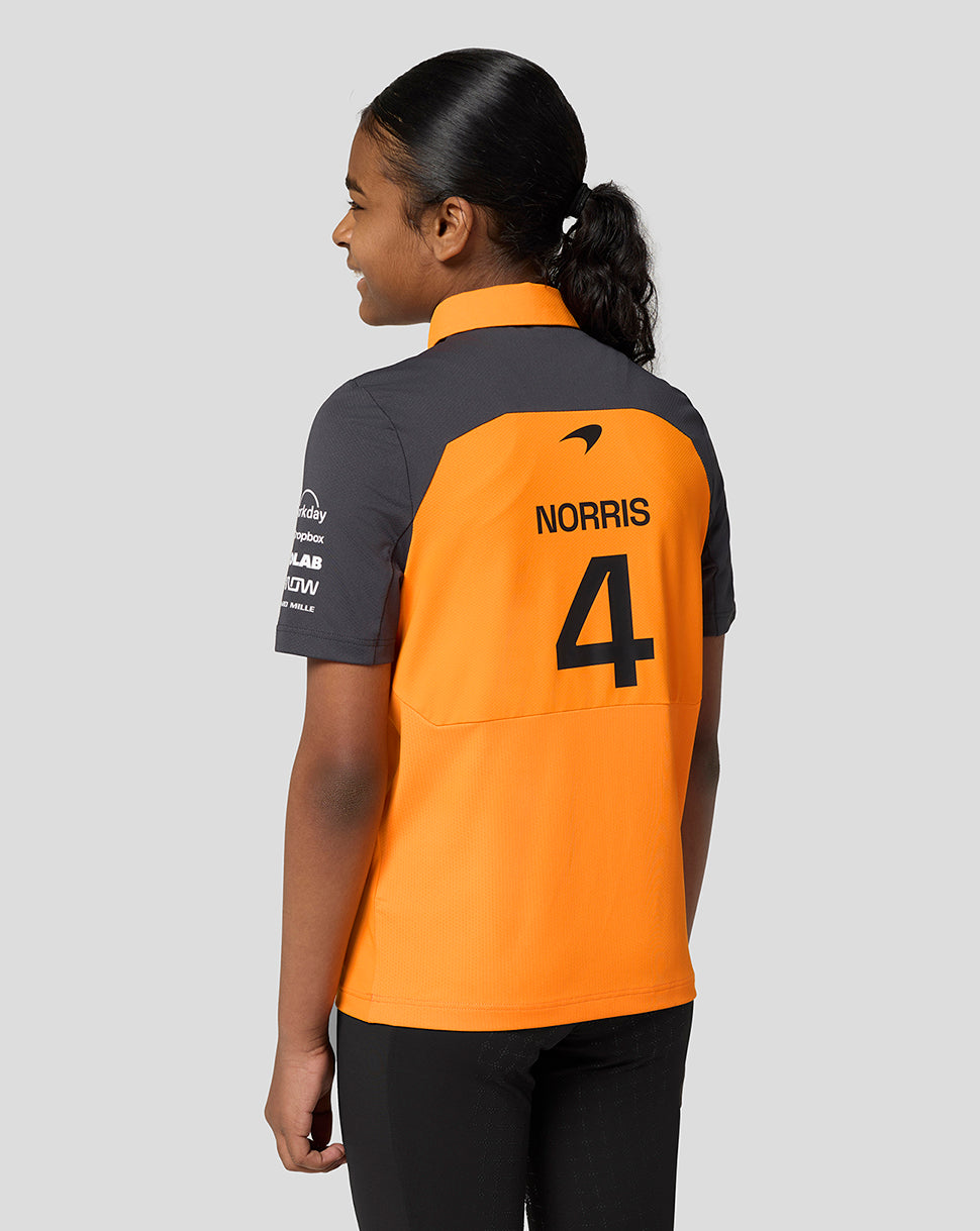Official Junior McLaren Formula 1 Team Lando Norris Polo Shirt - Papaya/Phantom - Imagen 4