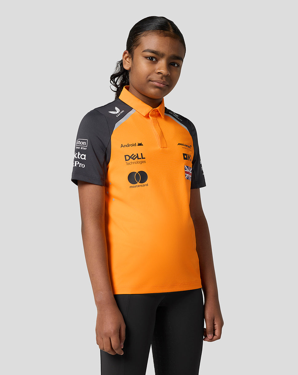 Official Junior McLaren Formula 1 Team Lando Norris Polo Shirt - Papaya/Phantom - Imagen 6
