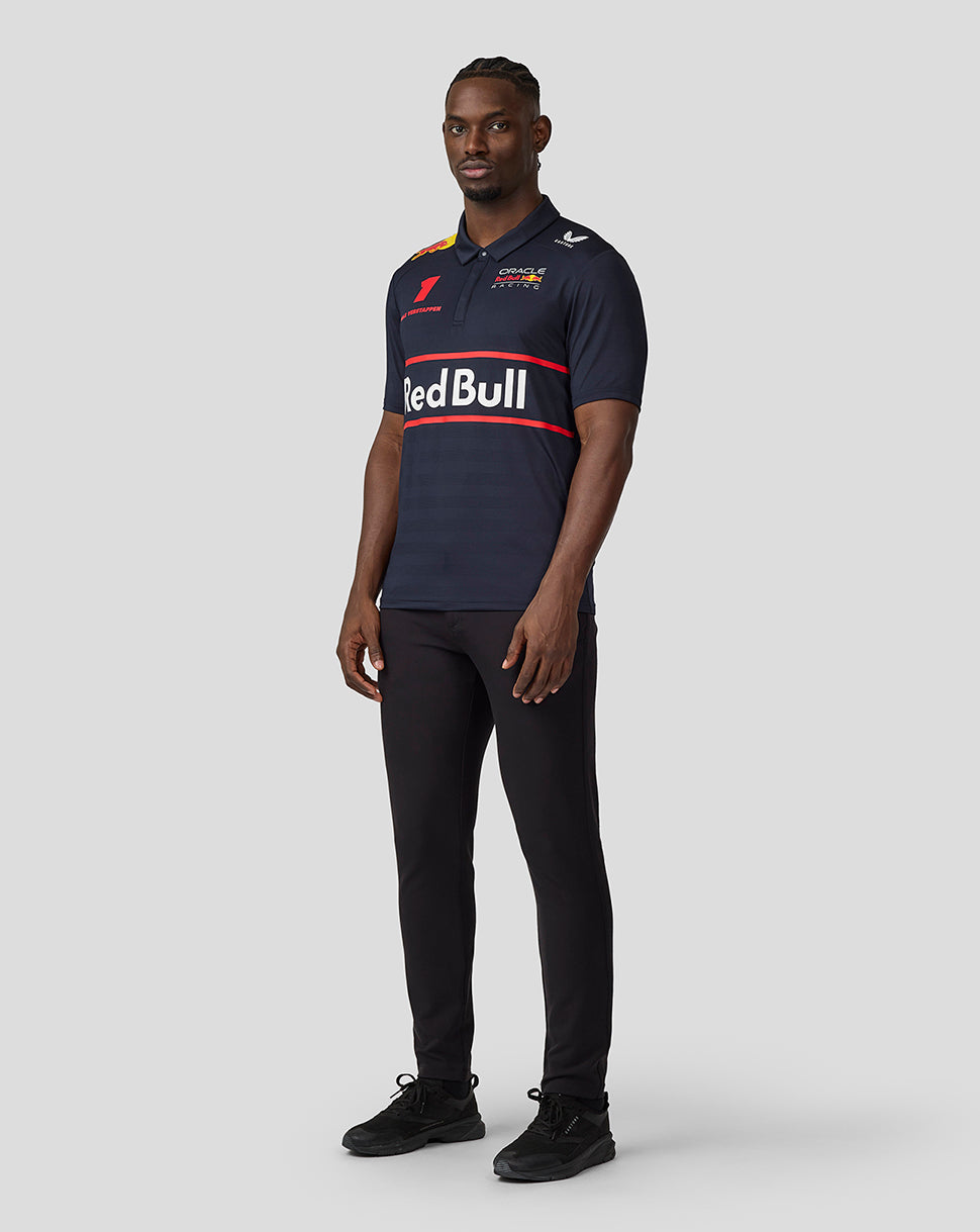 Oracle Red Bull Racing Mens Teamline Short Sleeve Polo Shirt Max Verstappen - Night Sky - Imagen 6