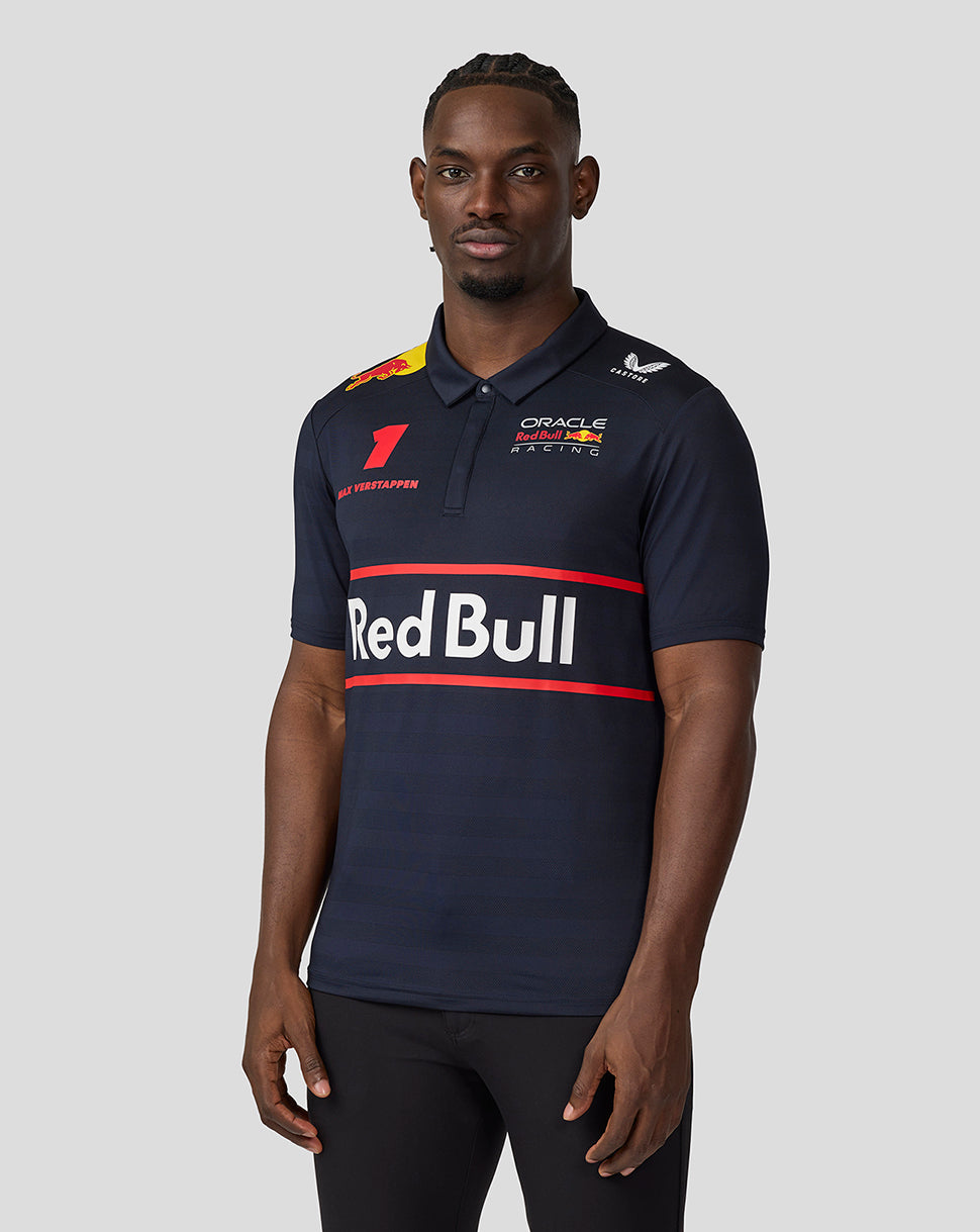 Oracle Red Bull Racing Mens Teamline Short Sleeve Polo Shirt Max Verstappen - Night Sky - Imagen 2