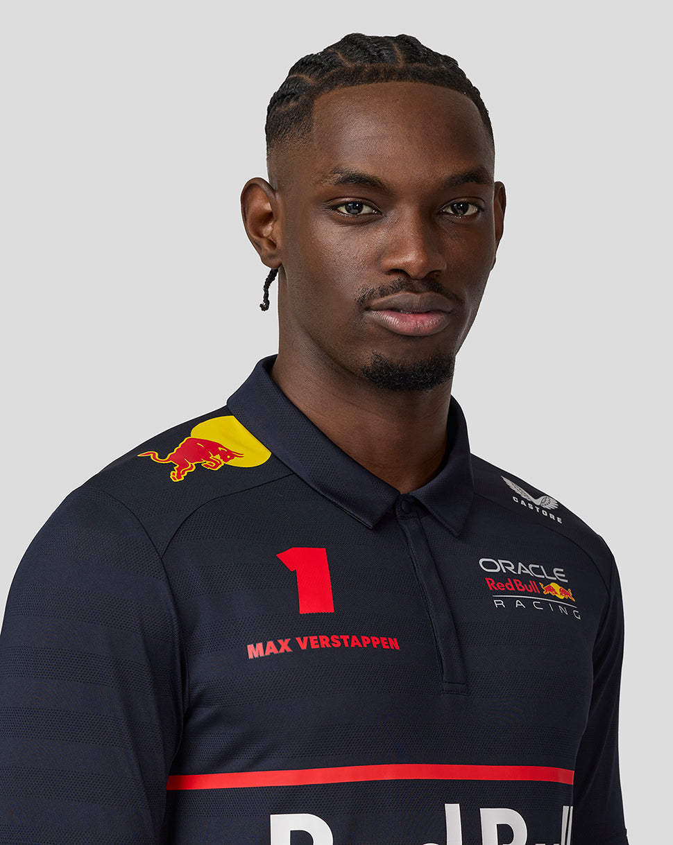 Oracle Red Bull Racing Mens Teamline Short Sleeve Polo Shirt Max Verstappen - Night Sky - Imagen 4