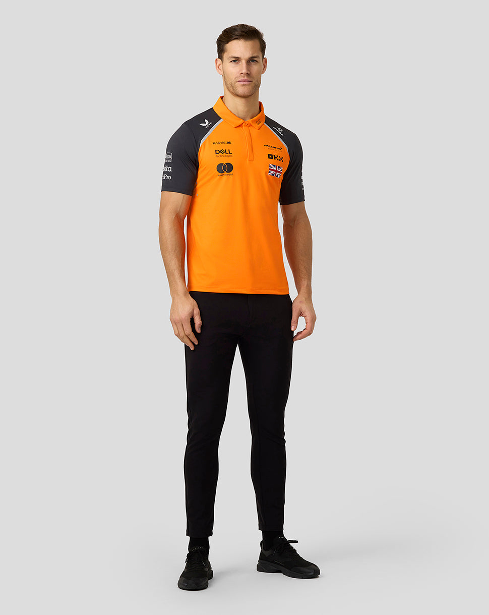 Official Mens McLaren Formula 1 Team Lando Norris Polo Shirt - Papaya/Phantom - Imagen 6