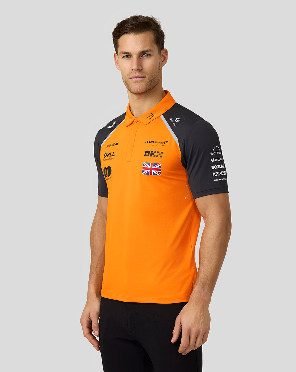 Official Mens McLaren Formula 1 Team Lando Norris Polo Shirt - Papaya/Phantom - Imagen 4