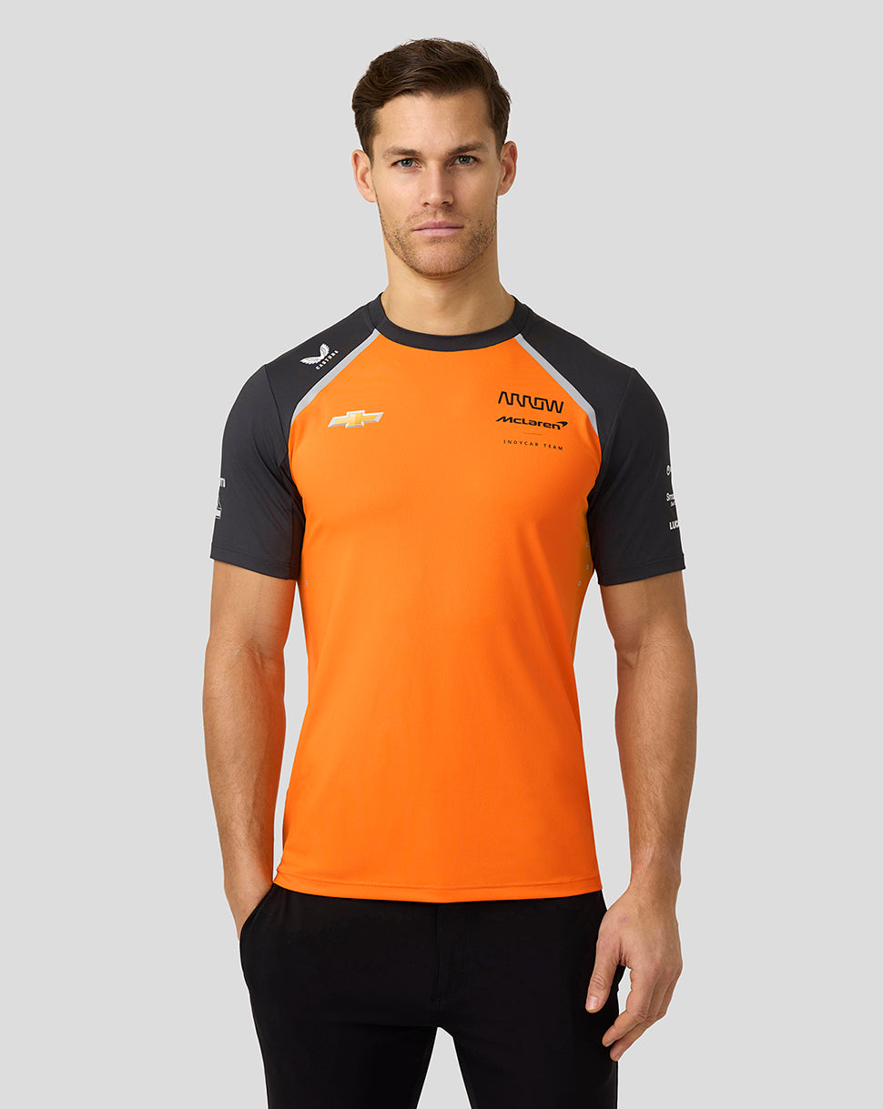 Official Mens McLaren IndyCar Team Set Up T-Shirt - Papaya/Phantom