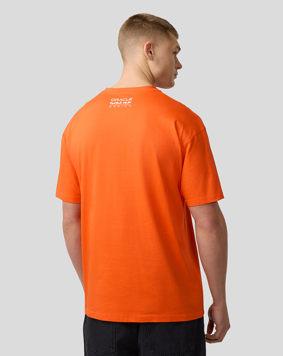 Oracle Red Bull Racing Unisex Max Verstappen Puzzle T-Shirt - Exotic Orange - Imagen 3
