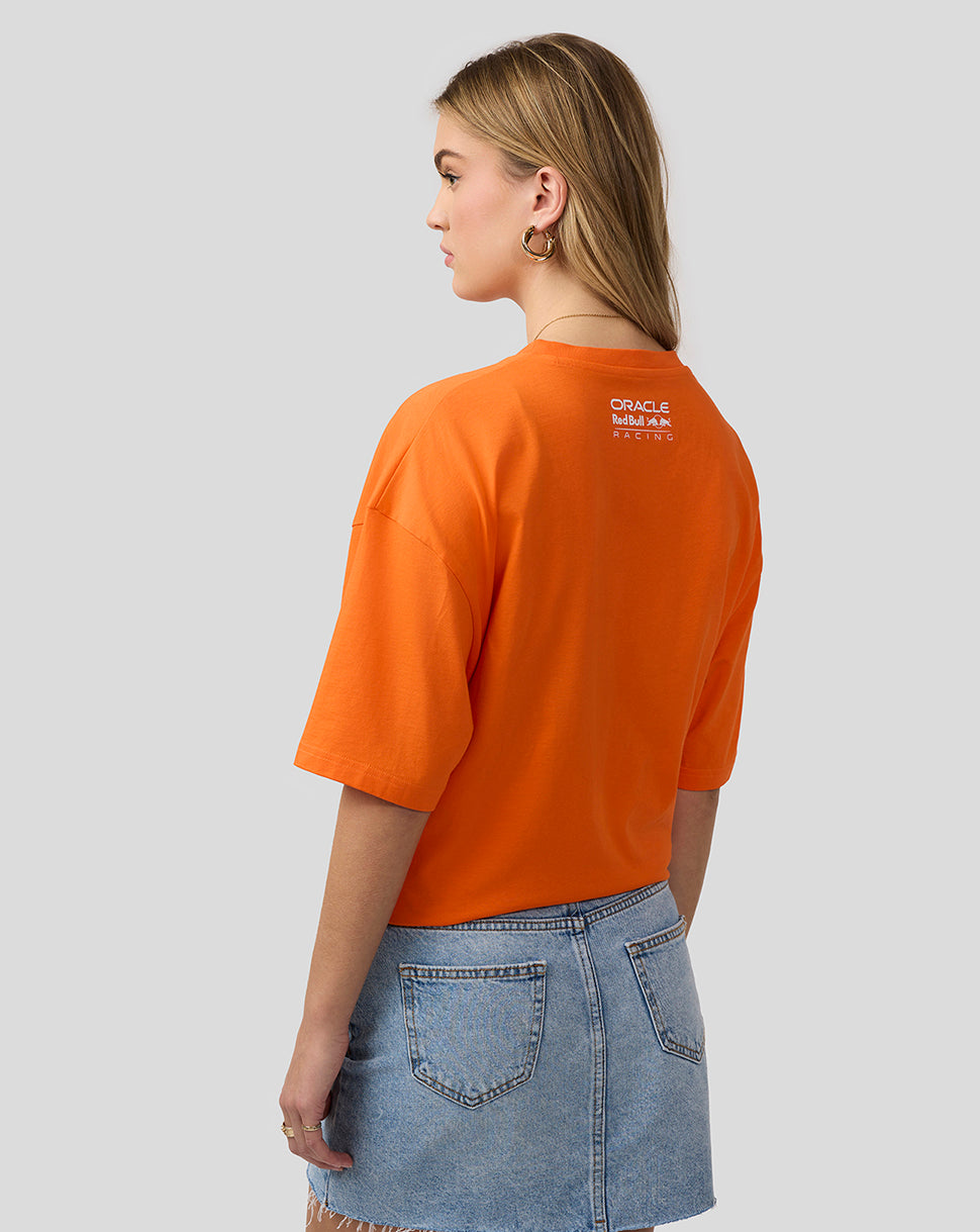 Oracle Red Bull Racing Unisex Max Verstappen Puzzle T-Shirt - Exotic Orange - Imagen 4