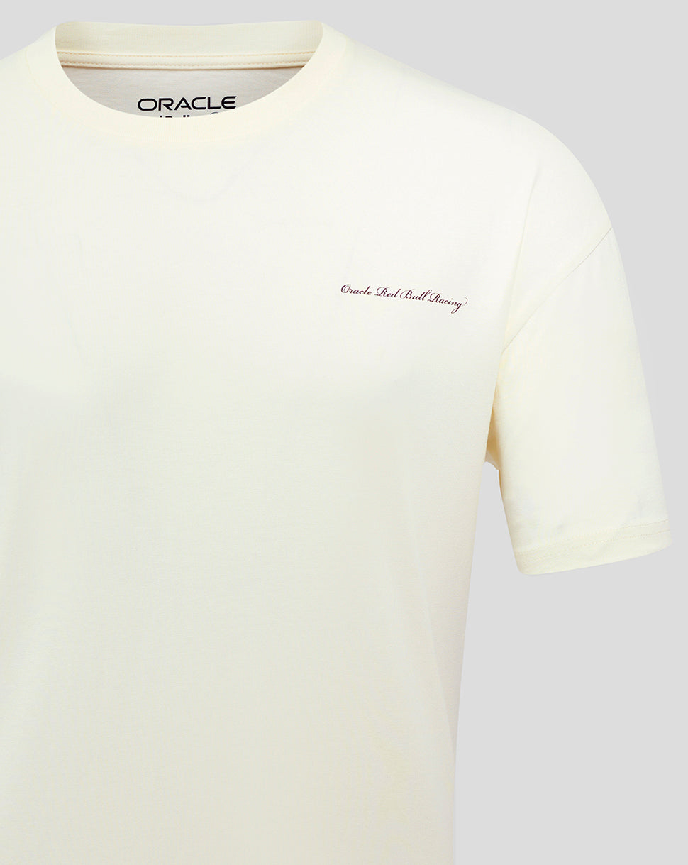 Oracle Red Bull Racing Unisex Heritage Script T-Shirt - Egret - Imagen 4