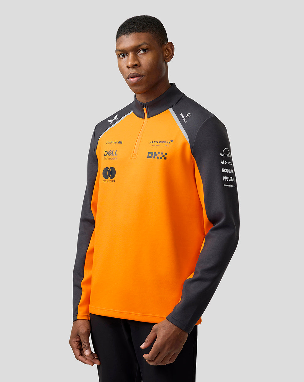Official Unisex McLaren Formula 1 Team Quarter Zip Top - Papaya/Phantom - Imagen 3