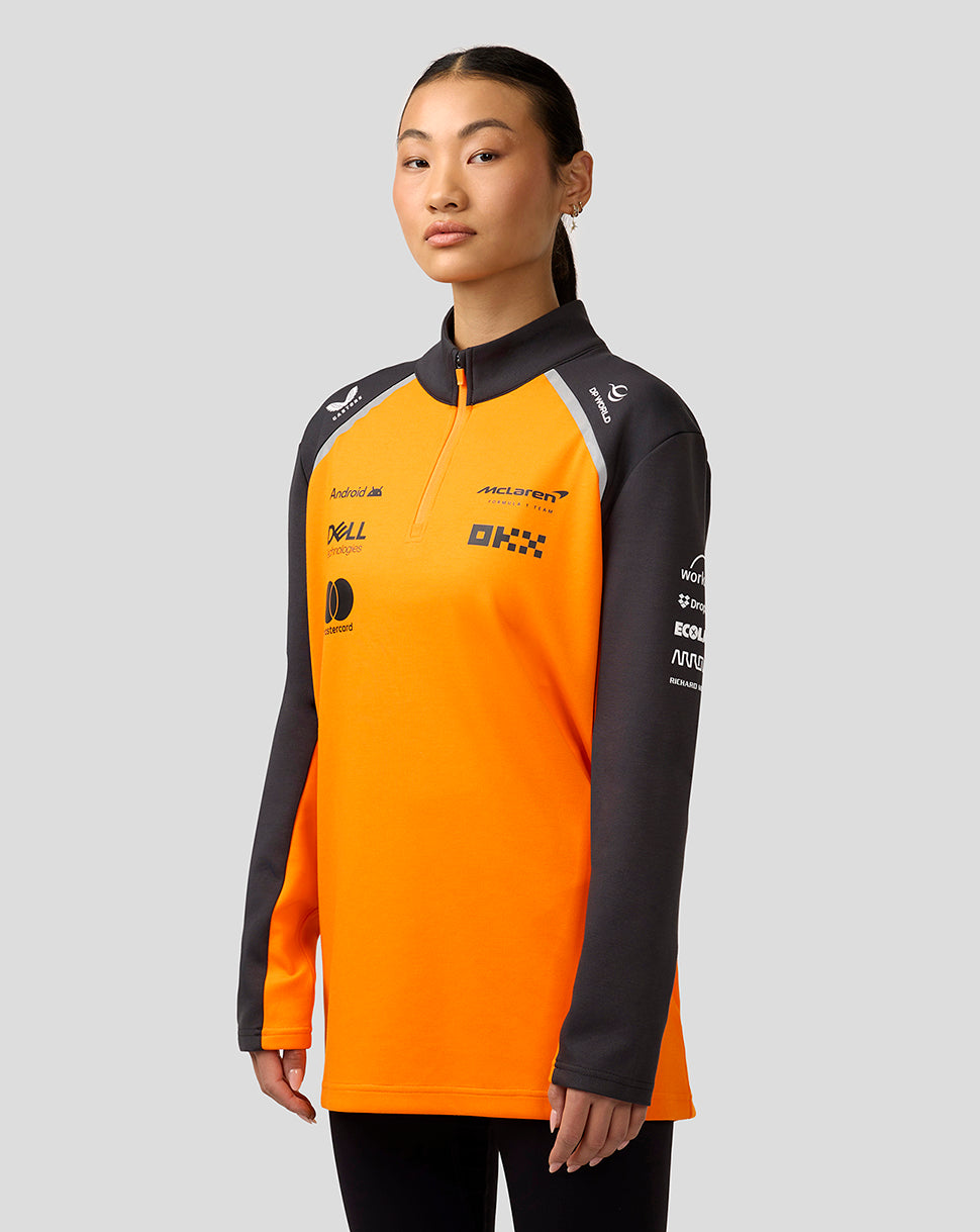 Official Unisex McLaren Formula 1 Team Quarter Zip Top - Papaya/Phantom - Imagen 4