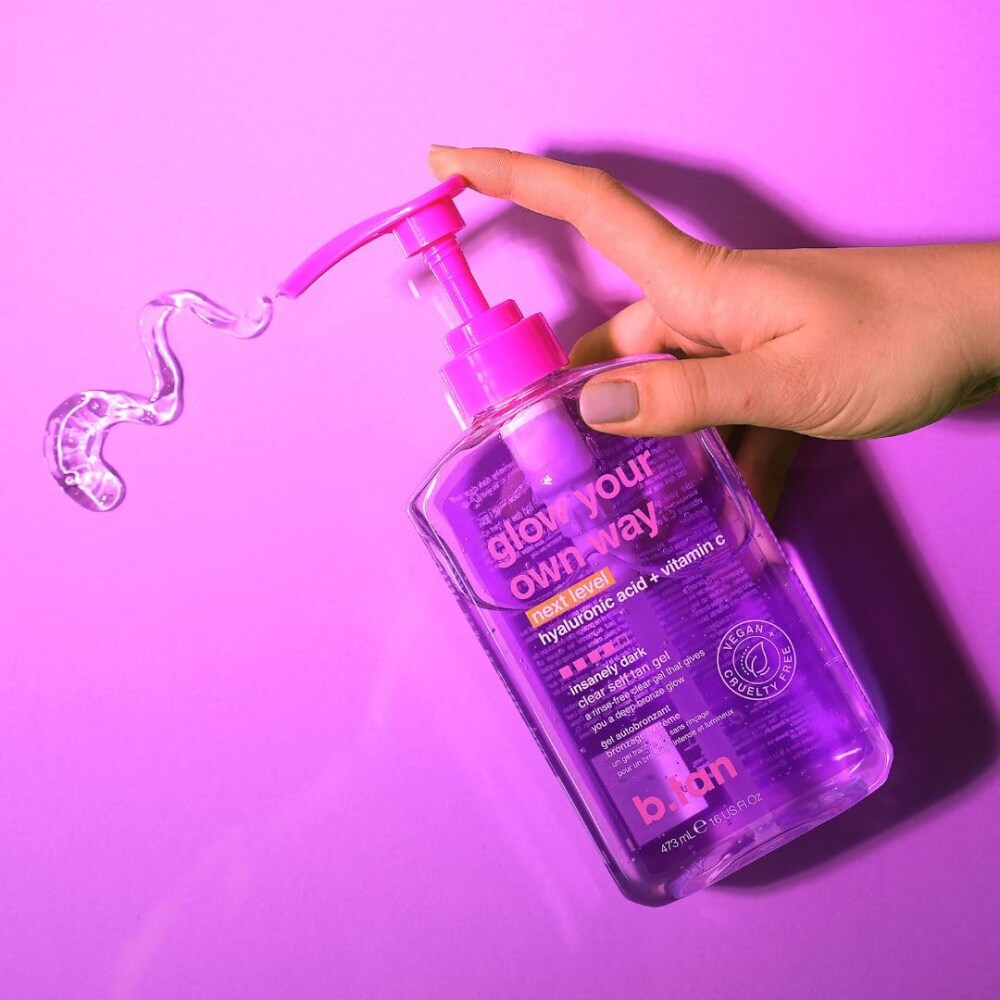 B.tan Glow Your Own Way Next Level Insanely Dark Clear Self Tan Gel 16.0 oz - Imagen 3