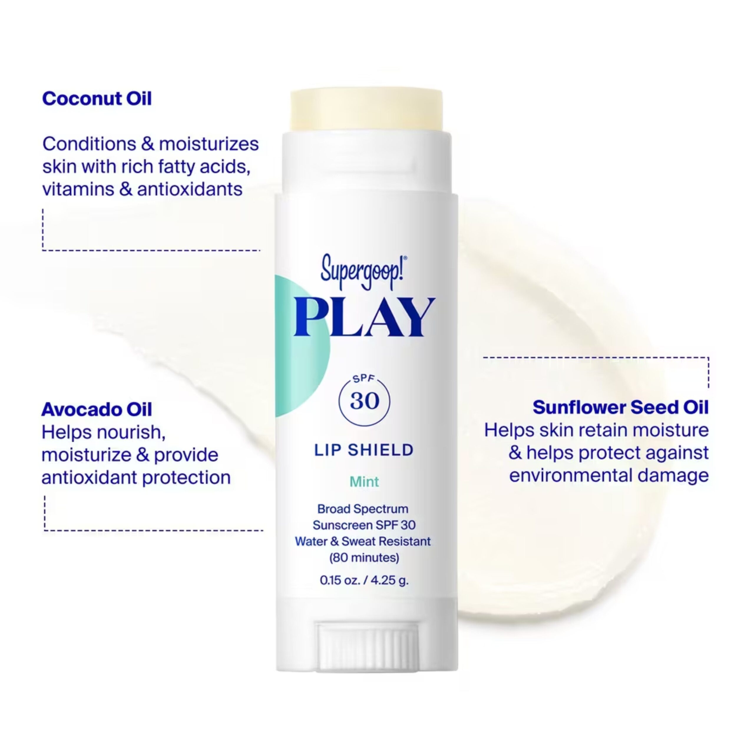 Supergoop! PLAY Lip Shield SPF 30 Mint Lip Balm 4.25g - Imagen 2