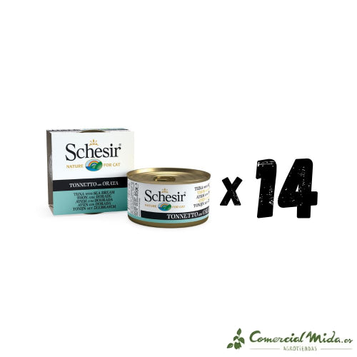 SCHESIR GATO LATA Atún con Dorada en Gelatina Pack 14x85gr