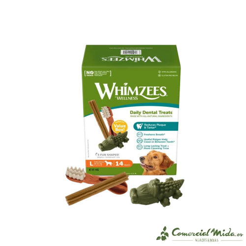 SNACKS WHIMZEES VARIETY VALUE BOX L Snacks Dental para Perros de Razas Grandes 14UDS