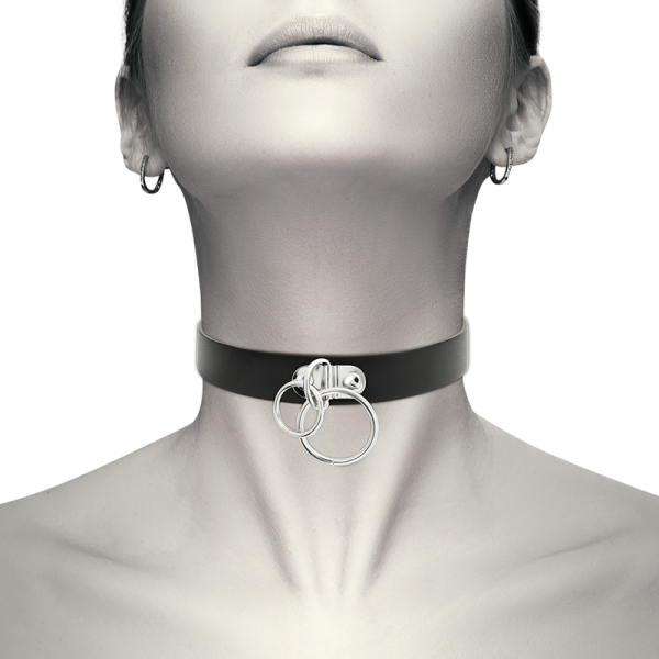 COQUETTE CHIC DESIRE - CHOKER CUERO VEGANO DOBLE ANILLA - Imagen 2