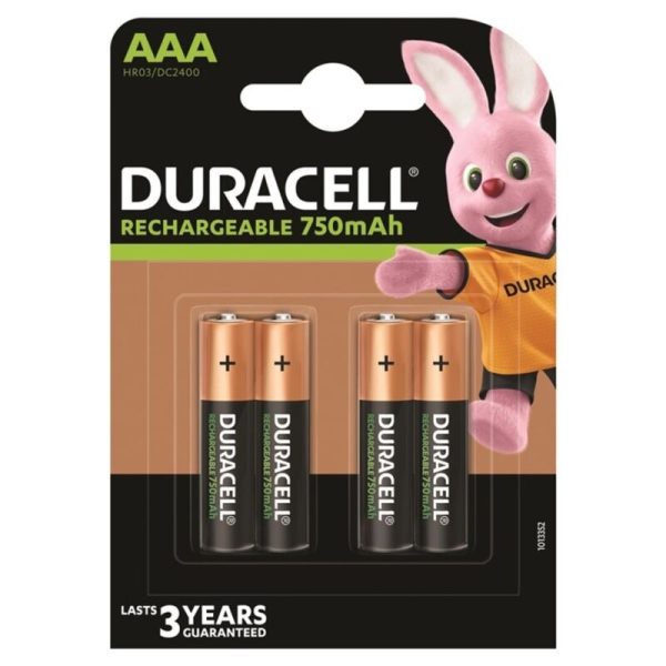 DURACELL - PILA RECARGABLE HR03 AAA 750mAh BLISTER*4 - Imagen 2