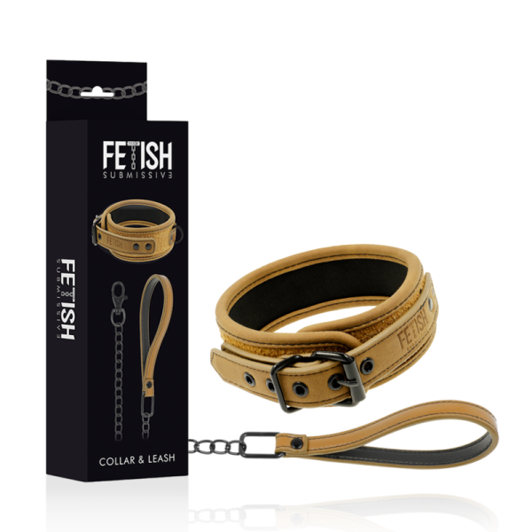 FETISH SUBMISSIVE ORIGEN - COLLAR CON CADENA CON FORRO DE NEOPRENO - Imagen 2