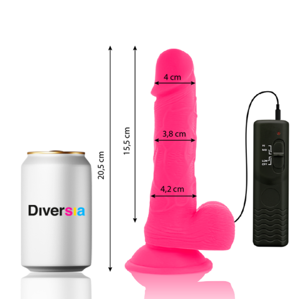 DILDO FLEXIBLE CON VIBRACION ROSA 20.5 CM -O- 4.2 CM - Imagen 2