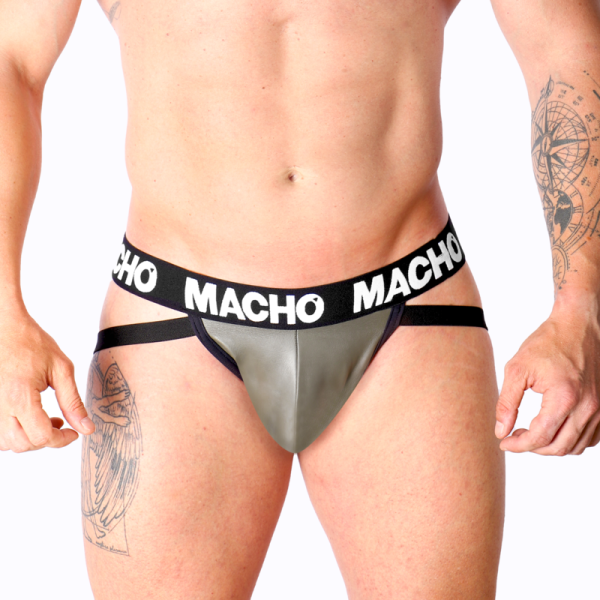 MACHO - MX27GR JOCK CUERO GRIS BEIGE S - Imagen 2