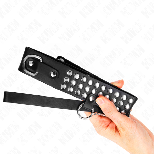 KINK - COLLAR CON CORREA 65 CM CON BRILLOS AJUSTABLE 37-42 CM X 5.3 CM - Imagen 2