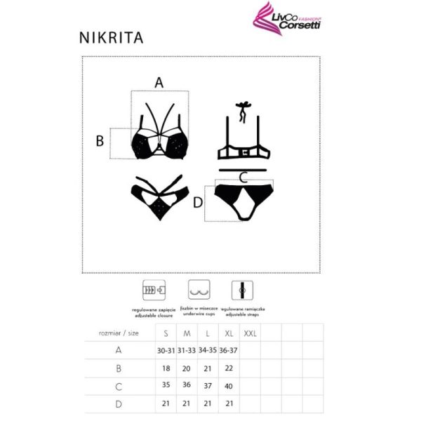 LIVCO CORSETTI FASHION - NIKRITA LC 90674 SUJETADOR + PANTIES NEGRO S - Imagen 2