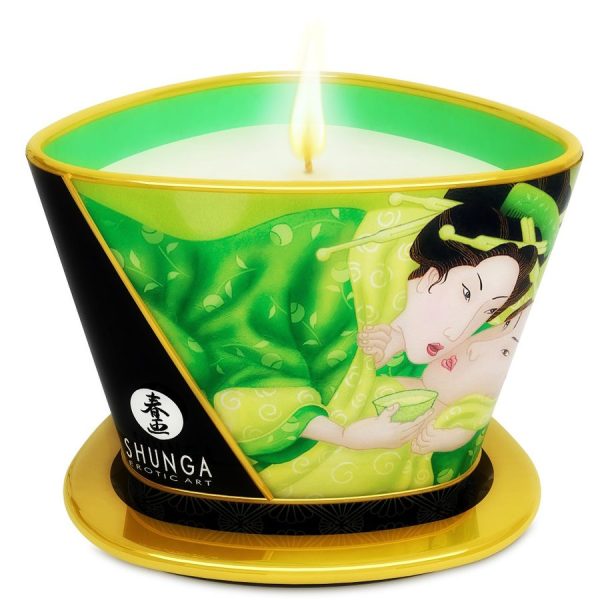 SHUNGA - MINI CARESS BY CANDELIGHT VELA MASAJE TÉ VERDE 170 ML - Imagen 2