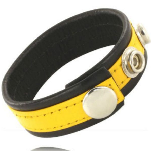 LEATHER BODY - CORREA CUERO AJUSTABLE PENE AMARILLO-NEGRA - Imagen 2