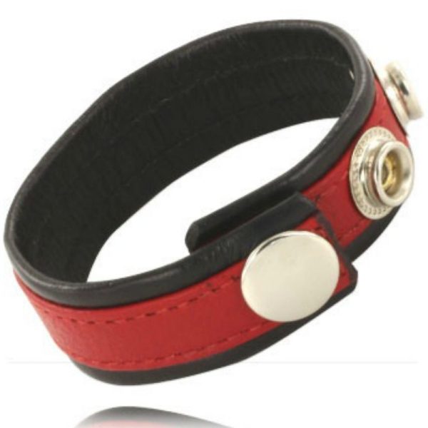 LEATHER BODY - CORREA DE CUERO AJUSTABLE PARA PENE ROJA- NEGRA - Imagen 2