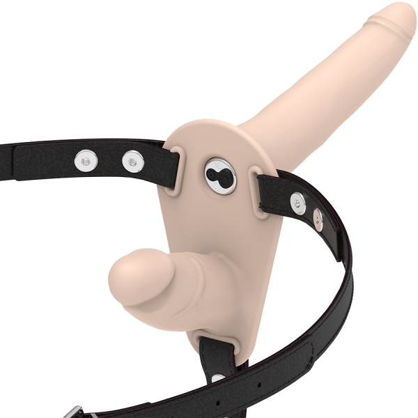 HARNESS - DOBLE PENETRACIÓN VIBRADOR FLESH UP