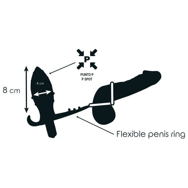 PLUG ANAL CON ANILLA DOBLE NEGRO - Imagen 2
