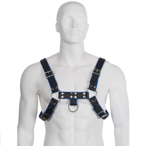 LEATHER BODY - ARNES CUERO AZUL Y NEGRO CHEST BULLDOG - Imagen 2