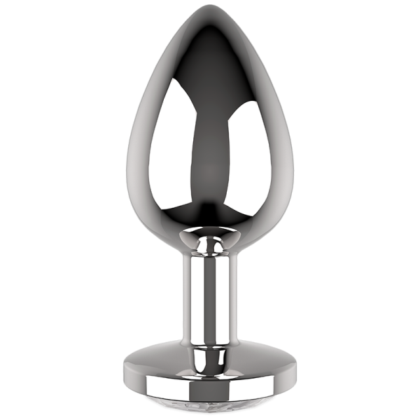 PLUG ANAL DE METAL TALLA L CRISTAL CLEAR 4 X 9CM - Imagen 2