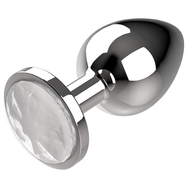 PLUG ANAL DE METAL TALLA L CRISTAL CLEAR 4 X 9CM