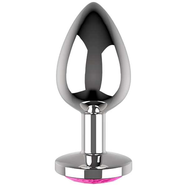 PLUG ANAL DE METAL TALLA L CRISTAL PINK 4 X 9CM - Imagen 2