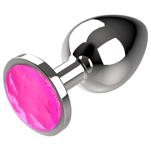 PLUG ANAL DE METAL TALLA L CRISTAL PINK 4 X 9CM